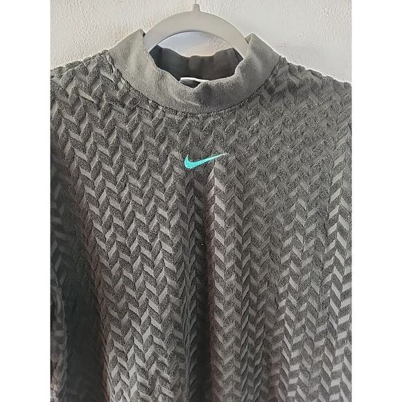 TERRY CLOTH Top Sweatshirt crop top Green jogger Y2k VINTAGE Nike Size Medium - Picture 2 of 5